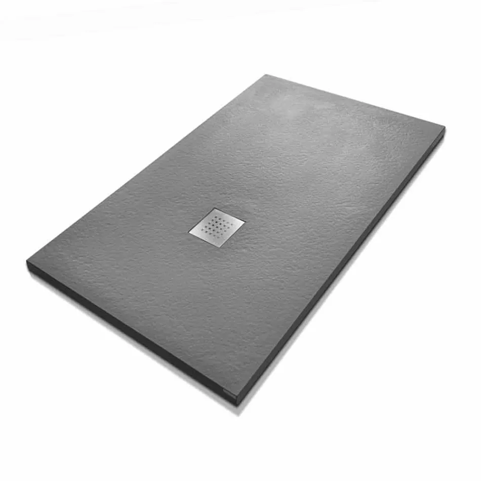 Rechthoekige douchebak 140x90 in harssteeneffect - Domio Viadurini