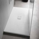 Rechthoekige douchebak 160x70 cm in modern design van witte hars - Estimo Viadurini