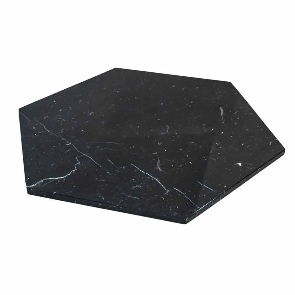 Zeshoekige serveerschaal in wit Carrara-marmer of zwarte Marquinia - Ludivine Viadurini