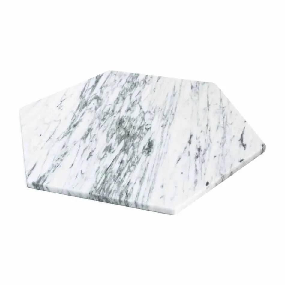 Zeshoekige serveerschaal in wit Carrara-marmer of zwarte Marquinia - Ludivine Viadurini