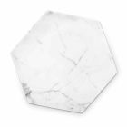Zeshoekige designplaat in wit Carrara-marmer gemaakt in Italië - Sintia Viadurini
