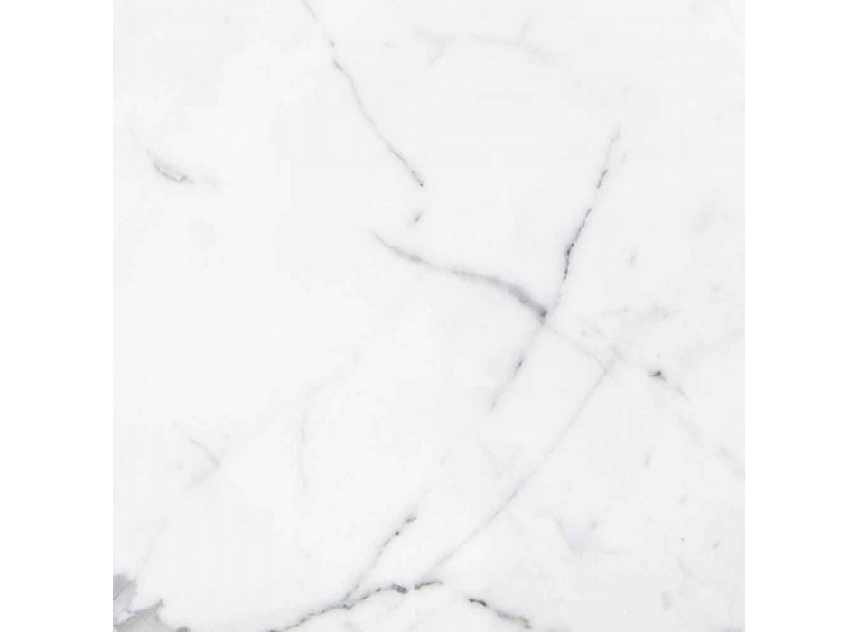 Zeshoekige designplaat in wit Carrara-marmer gemaakt in Italië - Sintia Viadurini