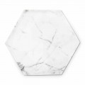 Zeshoekige designplaat in wit Carrara-marmer gemaakt in Italië - Sintia