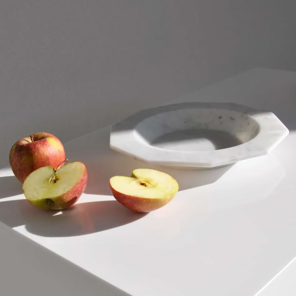 Satijnen marmeren soepbord gemaakt in Italië - Yutaro Viadurini