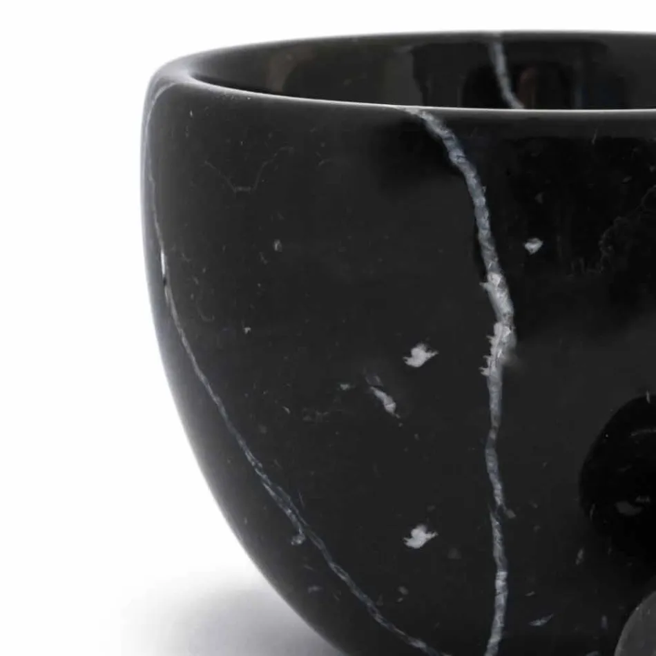 Kleine vijzel met stamper in wit Carrara-marmer gemaakt in Italië - Mirel Viadurini