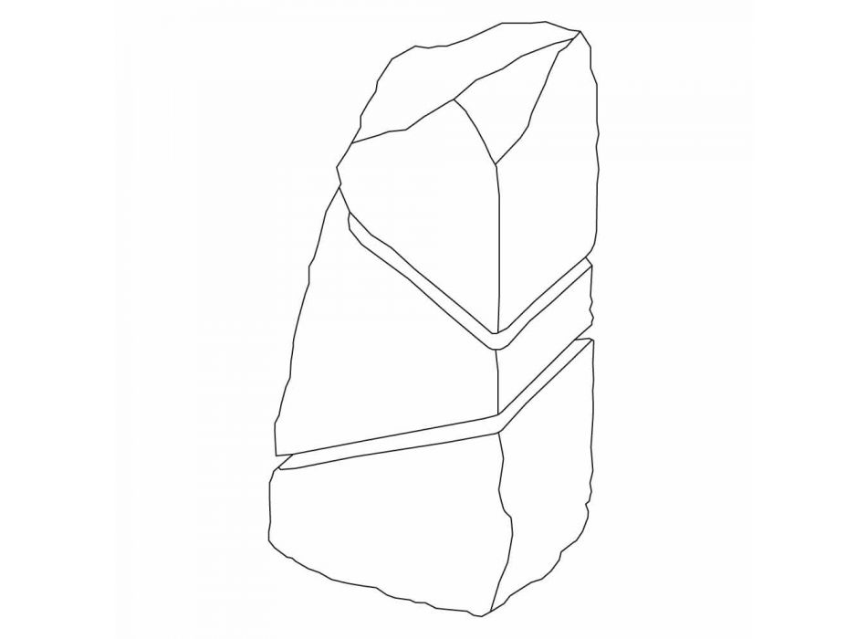 Bright Stone Marble Fior di Pesco Carnico Led Cross, een stuk Viadurini