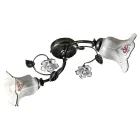 2-lichts plafondlamp van metaal en keramiek met handgeschilderde rozen - Pisa Viadurini