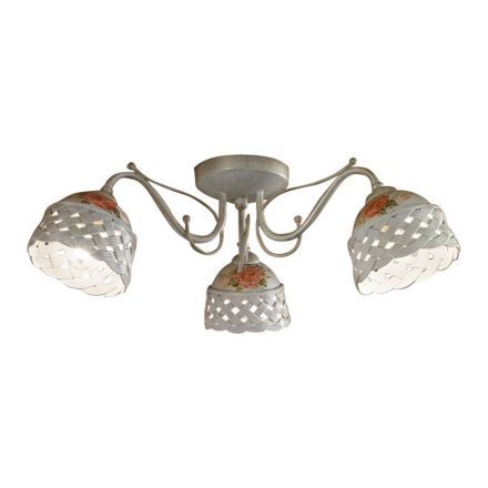 Plafondlamp 3 of 5 lichts handgemaakt beschilderd geperforeerd keramiek - Verona Viadurini
