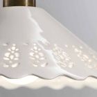 3-lichts plafondlamp in messing en geperforeerd keramiek - Fiordipizzo van Il Fanale Viadurini