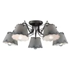 Plafondlamp met 3 of 5 lampjes in handbeschilderd borduureffect keramiek - Ravenna Viadurini