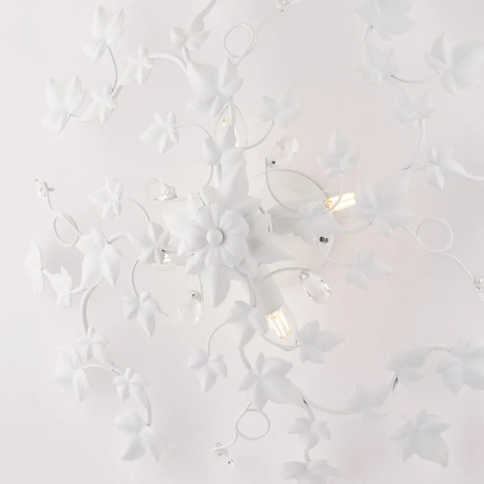 Plafondlamp met 6 lampen van metaal en kristal voor een stijlvol interieur – Orchidea Viadurini