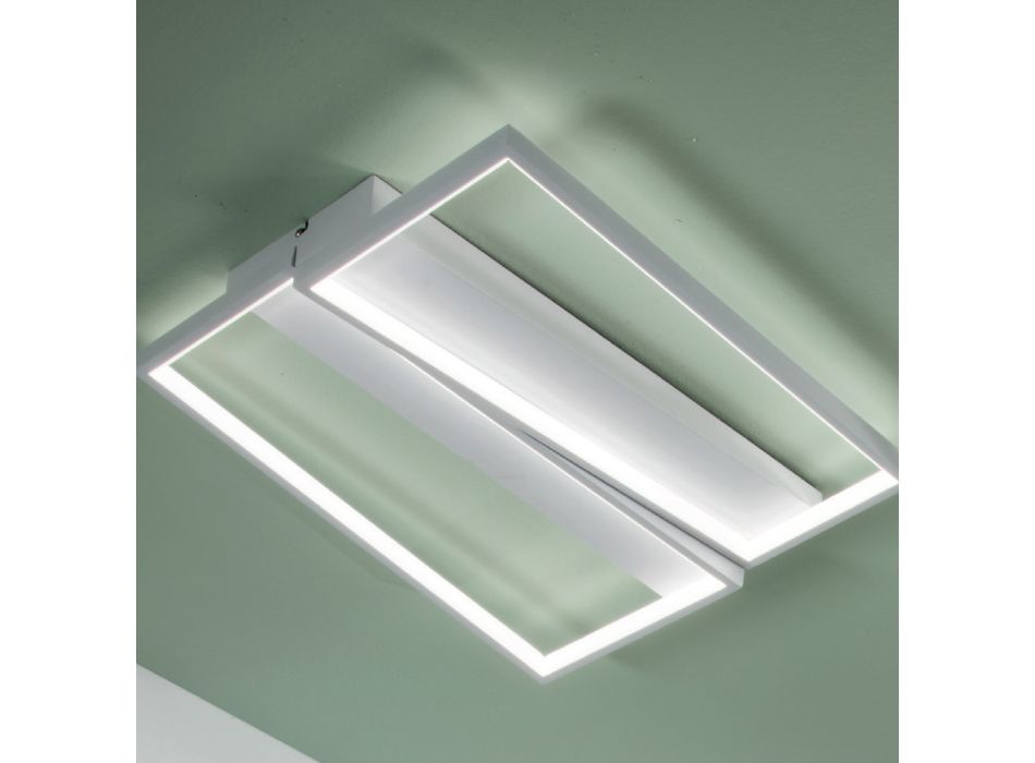 LED-plafondlamp met metalen structuur in witte afwerking - Squadra Viadurini
