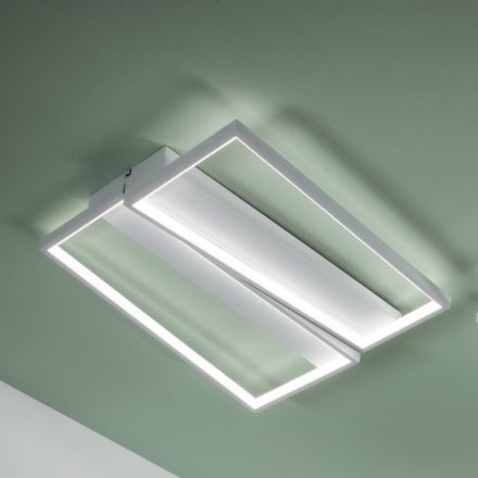 LED-plafondlamp met metalen structuur in witte afwerking - Squadra Viadurini