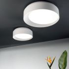 Dimbare LED-plafondlamp in zwart of wit gelakt metaal - Ascania Viadurini