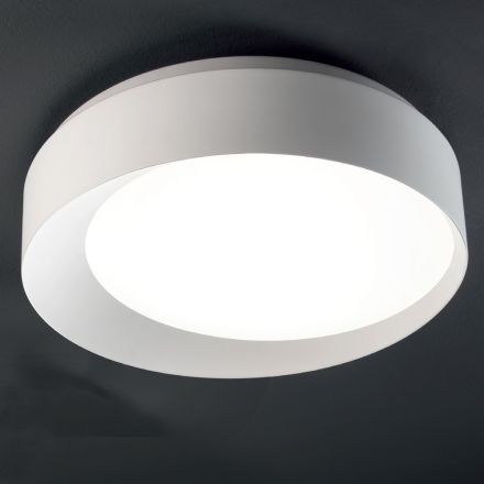 Dimbare LED-plafondlamp in zwart of wit gelakt metaal - Ascania Viadurini