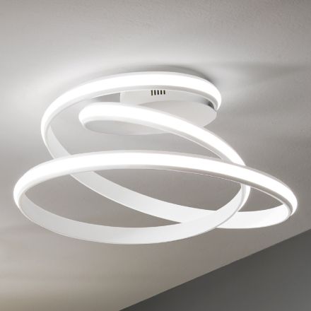 Modern design wit gelakte metalen LED-plafondlamp - Rivolta Viadurini