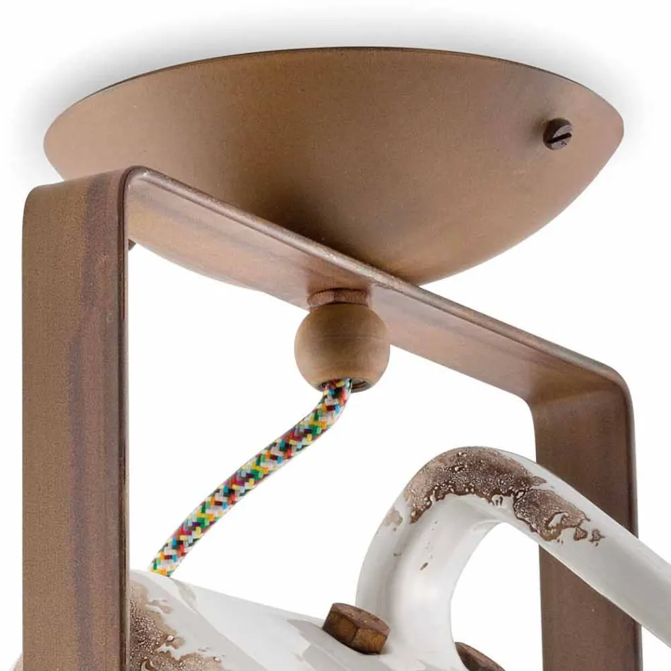 Plafond vierkante plafondlamp spotlight zwenkbare vintage Kaylee Viadurini