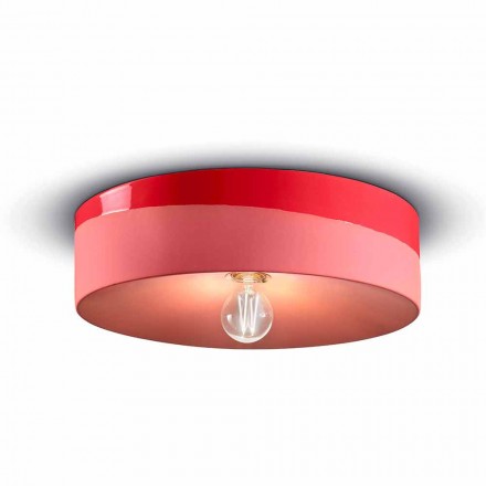 Ronde plafondlamp in gekleurd keramiek Made in Italy - Ferroluce Pi Viadurini