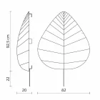 Wandlamp in metaal en wit lycra design in 3 afmetingen - gebladerte Viadurini