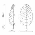 Wandlamp in metaal en wit lycra design in 3 afmetingen - gebladerte Viadurini
