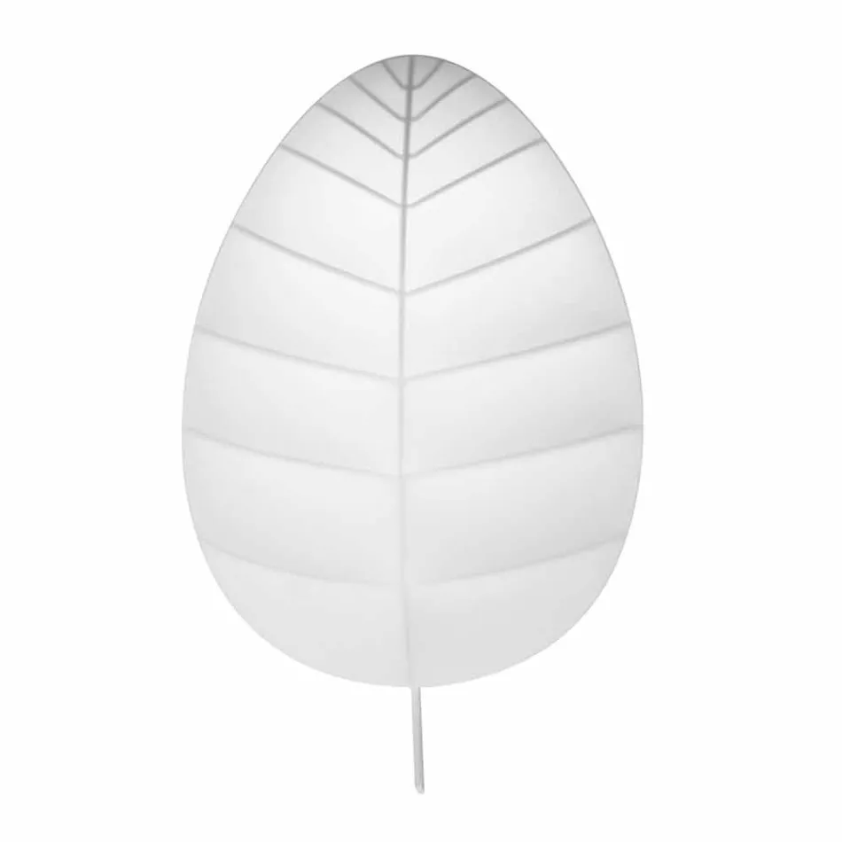 Wandlamp in metaal en wit lycra design in 3 afmetingen - gebladerte Viadurini