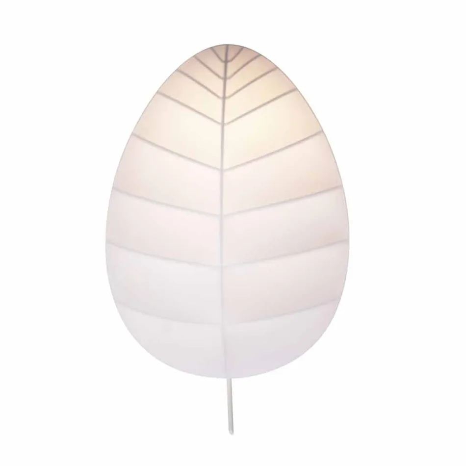 Wandlamp in metaal en wit lycra design in 3 afmetingen - gebladerte Viadurini