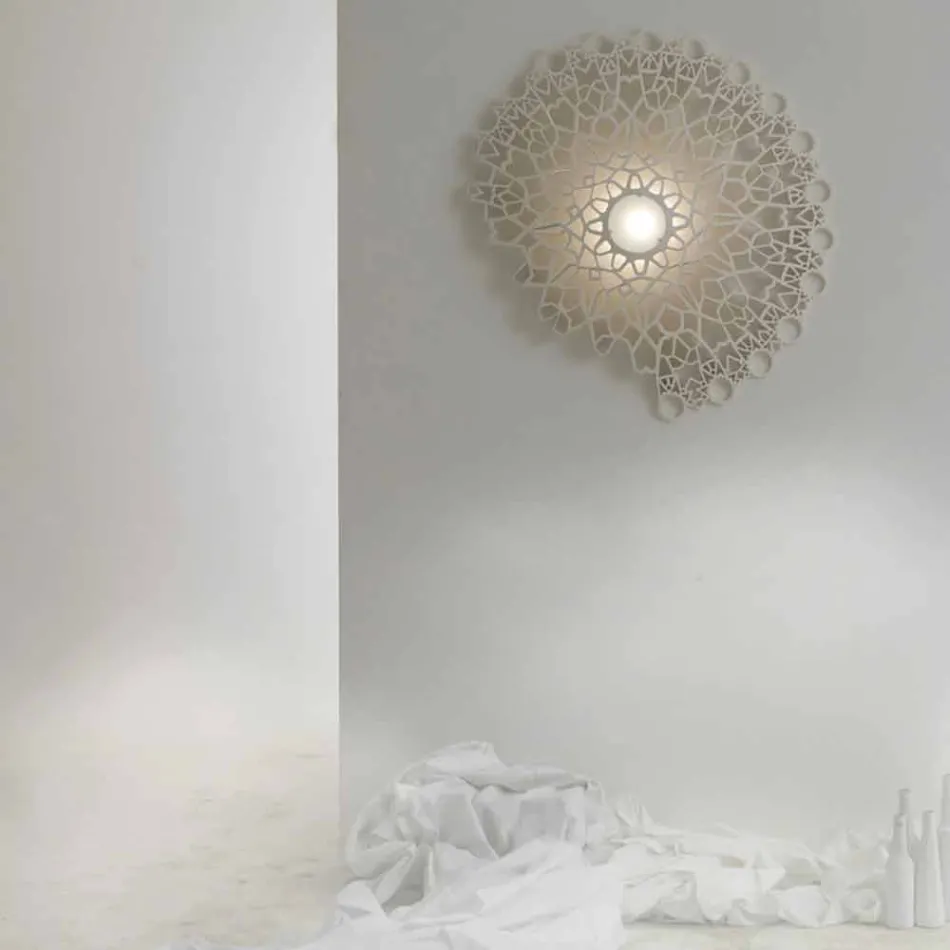 Plafondlamp Applique in Technopolymeer Wit of Goud Design 2 Maten - Kathedraal Viadurini