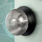 Wandlamp van geblazen glas met metalen structuur - Swallow Viadurini