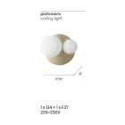 Wandlamp van geblazen glas met metalen structuur - Swallow Viadurini