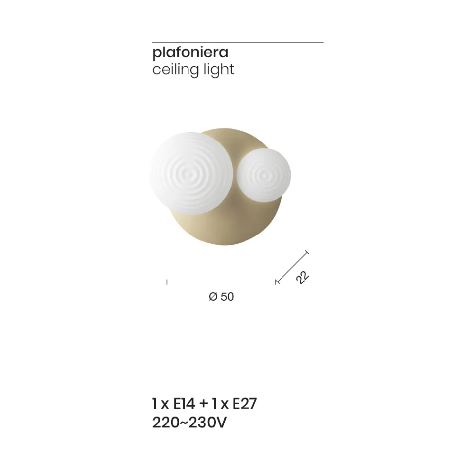 Wandlamp van geblazen glas met metalen structuur - Swallow Viadurini