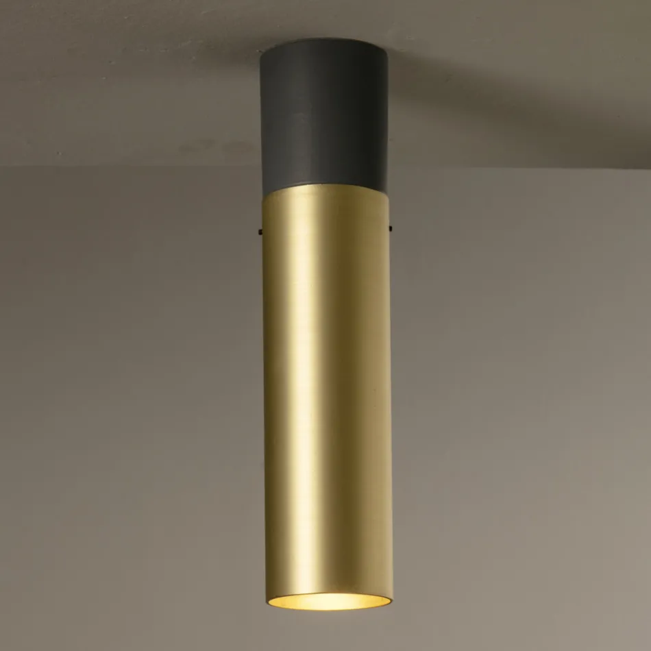 Ambachtelijke plafondlamp van keramiek en messing Made in Italy - Toscot Match Viadurini