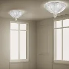 Handgemaakte Venetiaans glas en metalen plafondlamp Made in Italy - Fabiana Viadurini