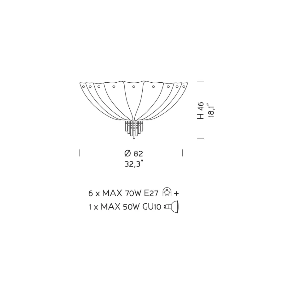 Handgemaakte Venetiaans glas en metalen plafondlamp Made in Italy - Fabiana Viadurini