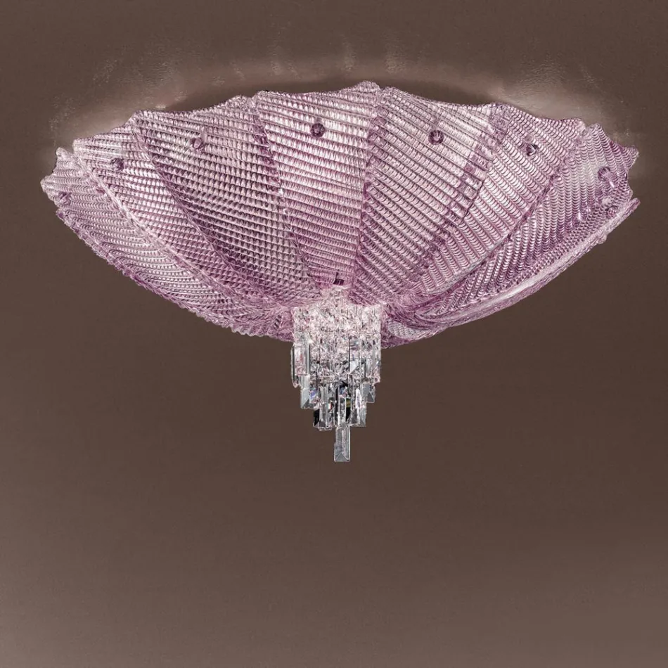 Handgemaakte Venetiaans glas en metalen plafondlamp Made in Italy - Fabiana Viadurini