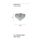 Klassieke gouden metalen plafondlamp en luxe kristallen hangers - Jerome Viadurini