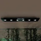 Plafondlamp met vlakke glasplaat met verlagingen - Kora Viadurini