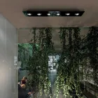 Plafondlamp met vlakke glasplaat met verlagingen - Kora Viadurini