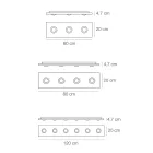 Plafondlamp met vlakke glasplaat met verlagingen - Kora Viadurini
