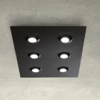 Plafondlamp met vlakke glasplaat met neerlaatbaar frame, gemaakt in Italië - Kora Viadurini