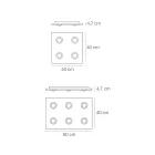 Plafondlamp met vlakke glasplaat met neerlaatbaar frame, gemaakt in Italië - Kora Viadurini
