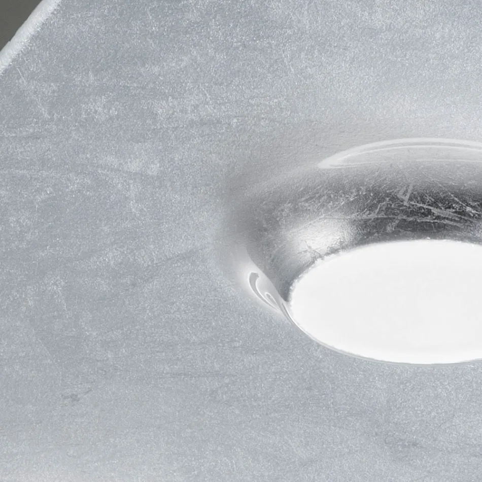 Plafondlamp met vlakke glasplaat met neerlaatbaar frame, gemaakt in Italië - Kora Viadurini