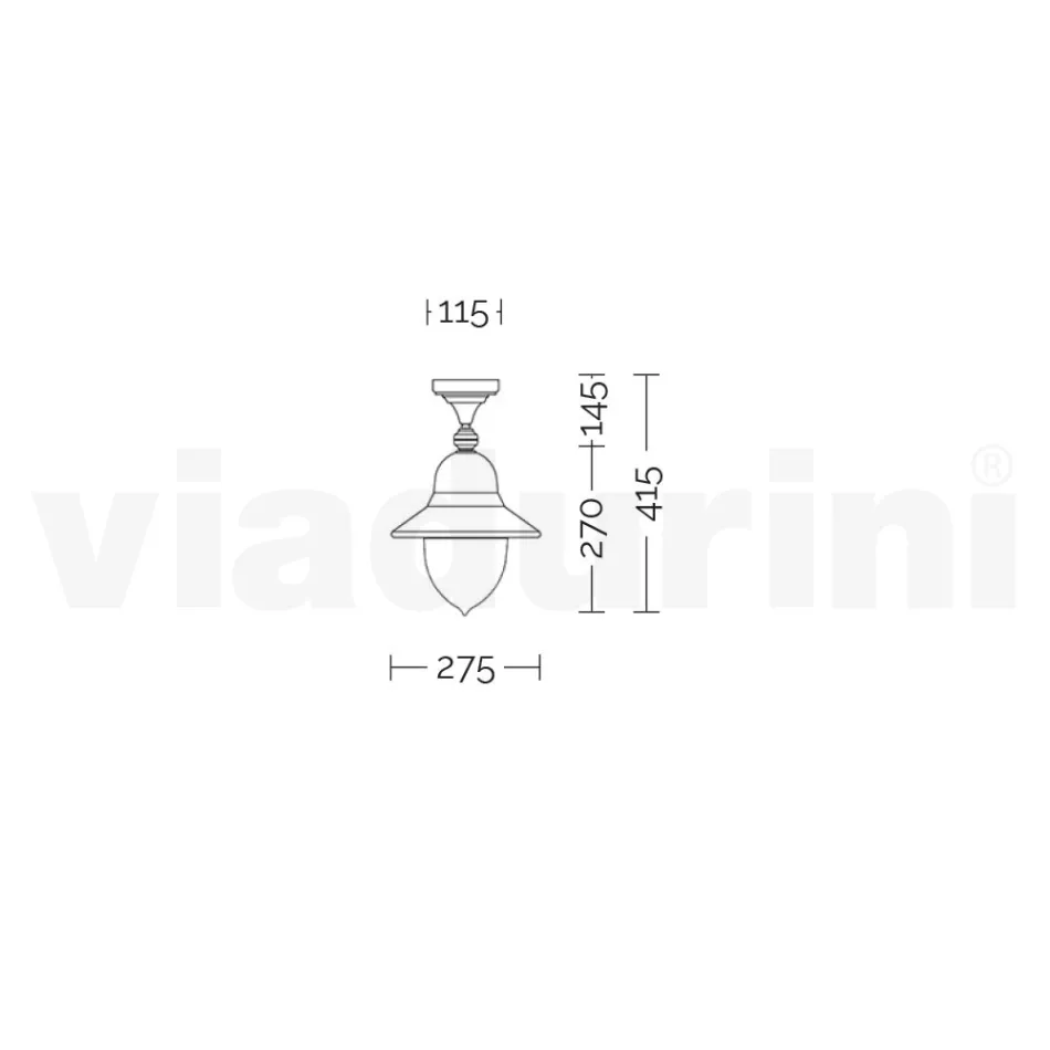 Aluminium buitenplafondlamp in vintage stijl Made in Italy - Cassandra Viadurini