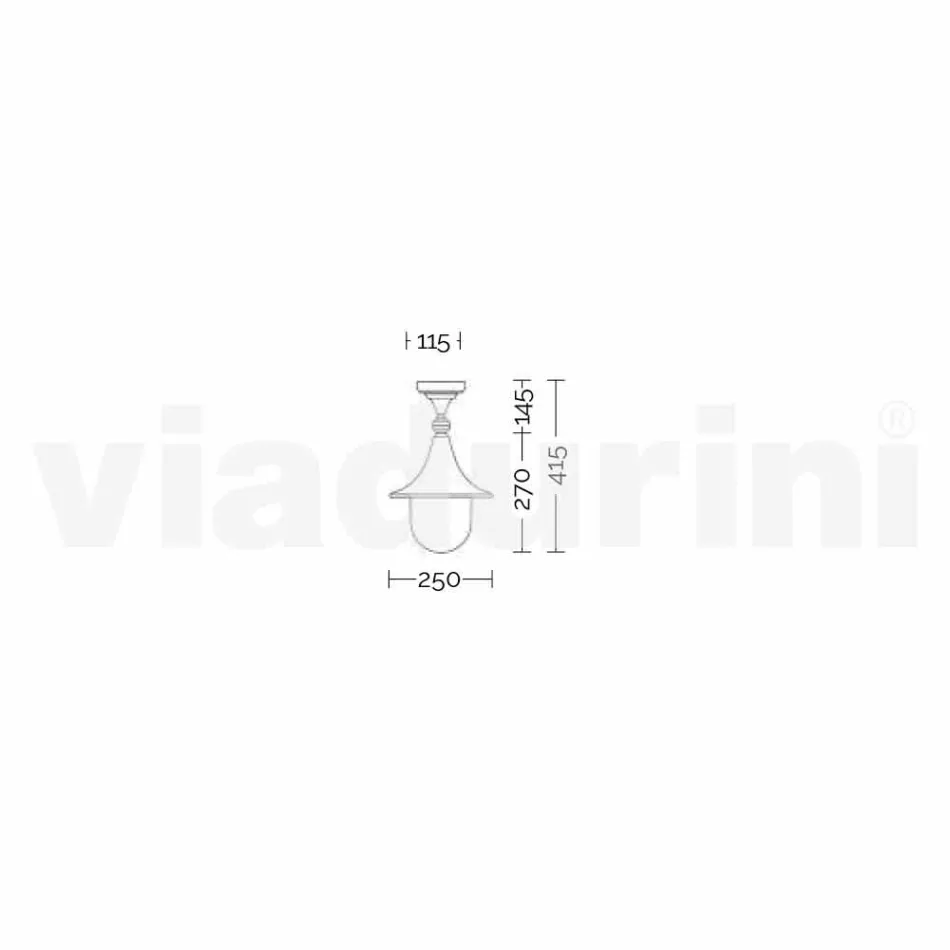Tuinplafondlamp van gegoten aluminium gemaakt in Italië, Anusca Viadurini