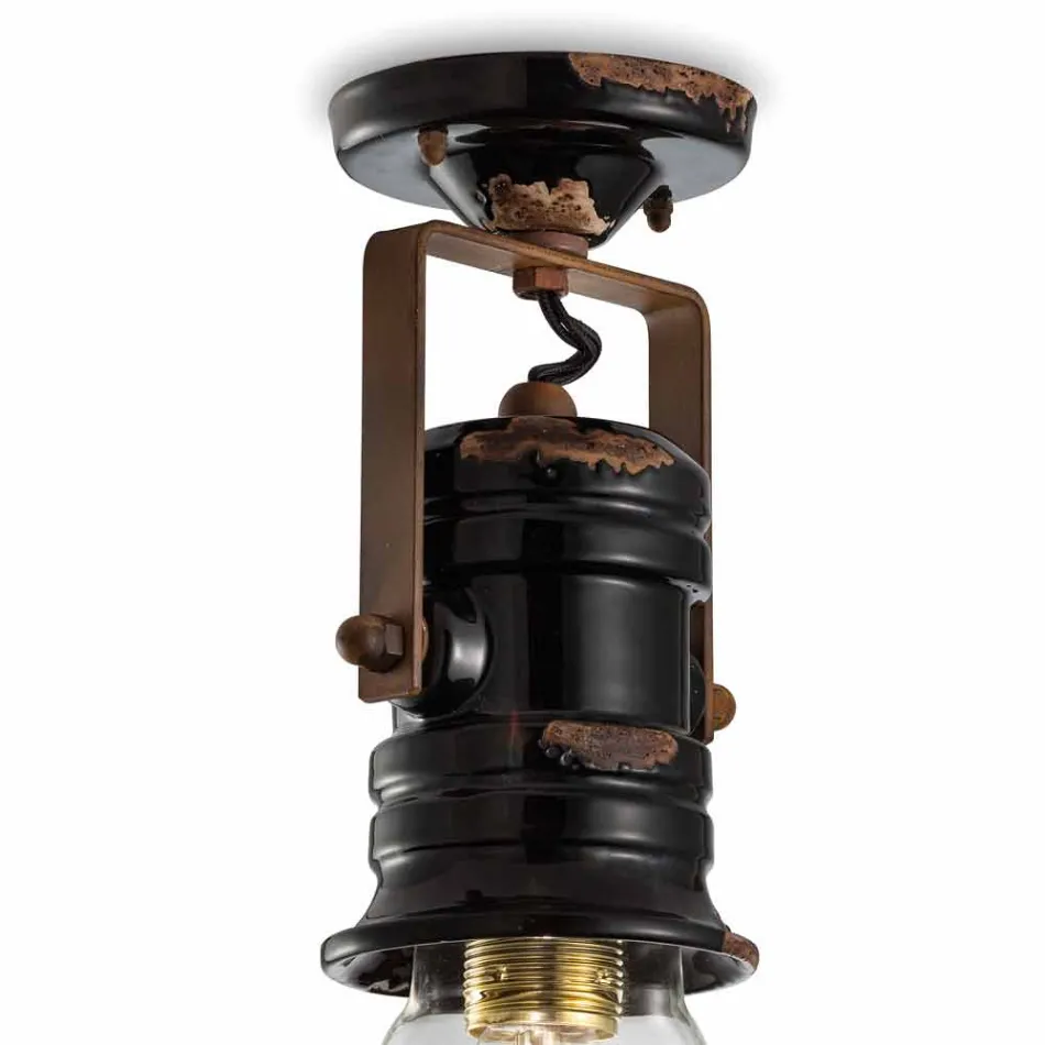 Plafondlamp keramische spotlight plafond, glas en metallo Bryanna Viadurini