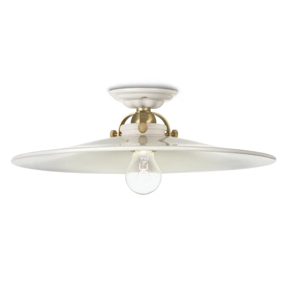 Plafondlamp keramische rustieke plafond Ferroluce Viadurini