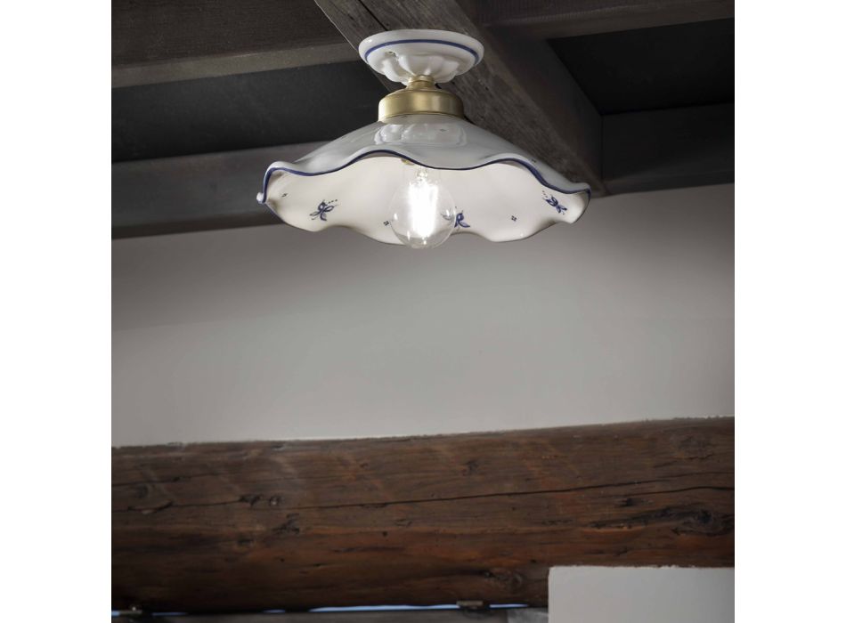 Ceramic Design plafondlamp versierd rustieke Ferroluce Belluno Viadurini