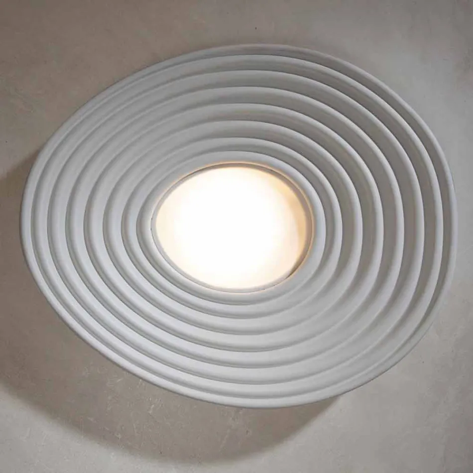 Modern design woonkamer plafondlamp in mat wit gips - zoethout Viadurini