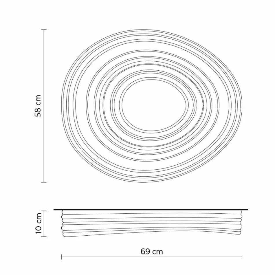 Modern design woonkamer plafondlamp in mat wit gips - zoethout Viadurini