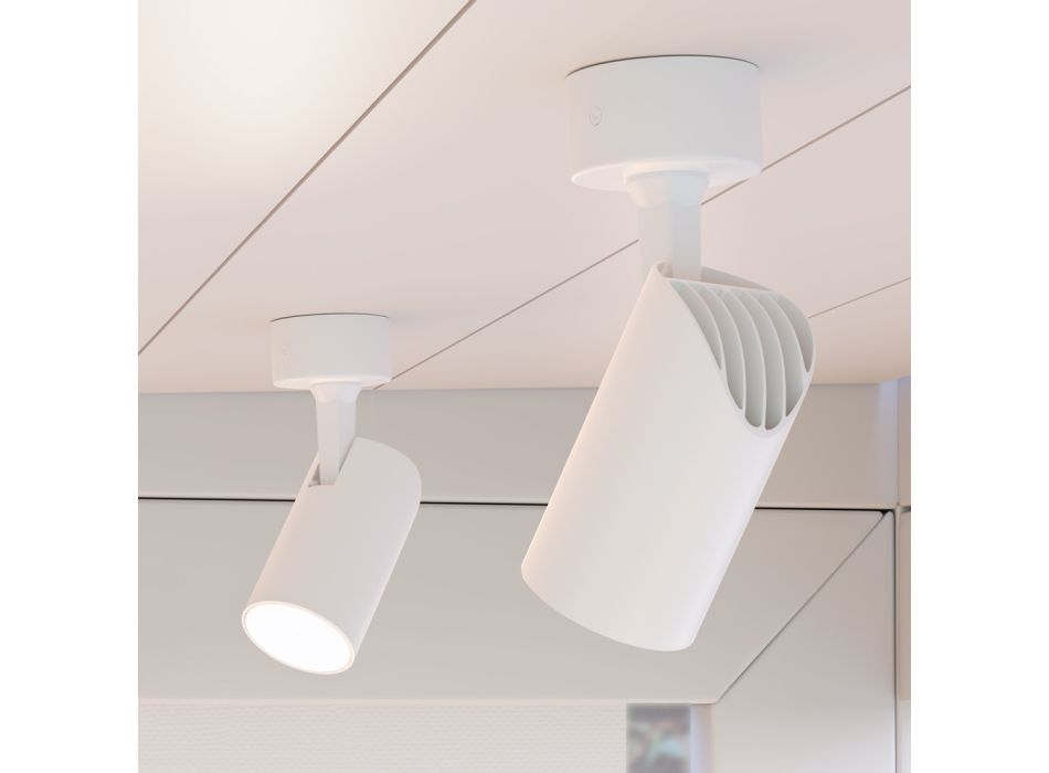 Verstelbare Spotlight Plafondlamp in Wit of Zwart Aluminium 4 Stuks - Lazzaro Viadurini