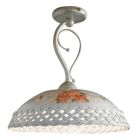 Geperforeerde en gedecoreerde handgemaakte keramische haakplafondlamp - Verona Viadurini